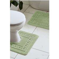 Catherine Lansfield 'Armoni' Bath Mat & Ped Set in Green