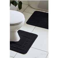 Catherine Lansfield 'Armoni' Bath Mat & Ped Set in Black
