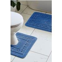 Catherine Lansfield 'Armoni' Bath Mat & Ped Set in Navy