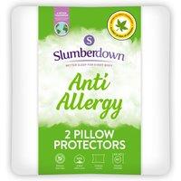 Slumberdown 2 Pack Anti Allergy Pillow Protectors in White