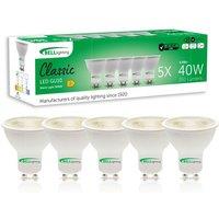 BELL Lighting Dimmable GU10 LED Bulbs 4.4W 350lm | Warm White 3000K | 38 Spotlight | Size: Pack of 5