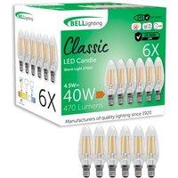 BELL Lighting E14 LED Filament Bulb Warm White 4.5W 470lm Small Screw Light Bulb | Size: Pack of 3