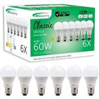 BELL Lighting E27 LED Bulb Natural White 8.1W 810lm Screw Cap GLS Light for Rooms | Size: Pack of 6