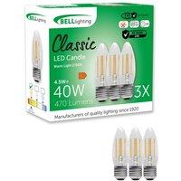 BELL Lighting E27 LED Filament Bulb Warm White 4.5W 470lm Screw Cap Everyday Light | Size: Pack of 6