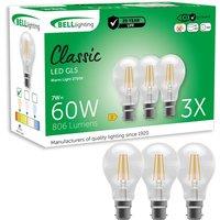 BELL Lighting B22 LED Light Bulb Warm White 7W 810lm Bayonet Cap for Home Lighting | Size: Pack of 6