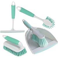 Charles Bentley Brights' Kitchen Bundle Dustpan & Brush Washing Up Mint Green