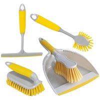 Charles Bentley Brights' Kitchen Bundle Dustpan & Brush Washing Up Yellow