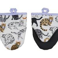 Ulster Weavers 'Feline Friends' Animal Print Pair of Micro Mitts in Grey