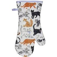 Ulster Weavers 'Feline Friends' Animal Print 100% Cotton Gauntlet Oven Glove in Grey