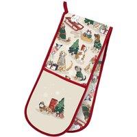 Ulster Weavers 'Merry Mutts' Christmas Animals Double Oven Glove in Red
