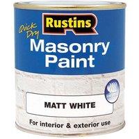Rustins Masonry Paint, White, 500ml in White