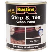 Rustins Step & Tile Paint Black 250ml in Red