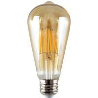 ValueLights E27 Pack of 3 4W Dimmable Amber Filament Pear Shaped Warm White LED Bulbs in Orange