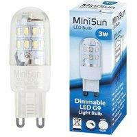 ValueLights G9 Pack of 3 3W Dimmable Capsule Cool White LED Bulbs in Clear