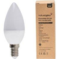 ValueLights E14 Pack of 4 5W Dimmable Candle Warm White LED Bulbs