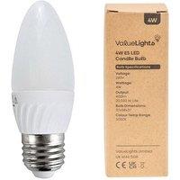 ValueLights E27 Pack of 2 4W Candle Warm White LED Bulbs