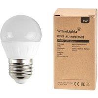 ValueLights E27 Pack of 6 4W Globe Warm White LED Bulbs