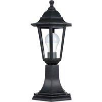 ValueLights Mayfair Black Outdoor Ground Post Top Lantern Light