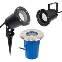 ValueLights Berwick Silver Outdoor Ground Spike Light