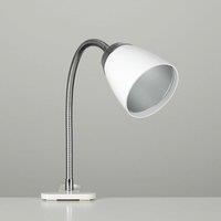 ValueLights Huey Adjustable Single White Table Lamp