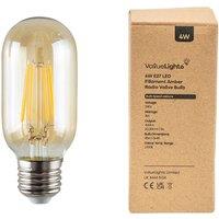 ValueLights E27 4W Amber Filament Radio Valve Warm White LED Bulb in Orange