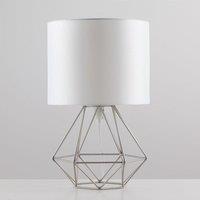 ValueLights Angus Geometric Silver Table Lamp