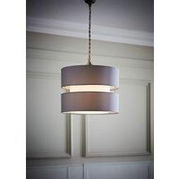 ValueLights Sophia Small 26cm Drum Easy Fit Ceiling Pendant Light Lamp Shade in Grey | Size: 10 inches
