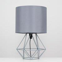 ValueLights Angus Geometric Grey Table Lamp