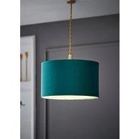ValueLights Reni Forest Green Velvet Easy Fit Drum Ceiling Lamp Shade in Bottle Green | Size: Small