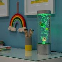 ValueLights Bubble Lamp 32cm Table Childrens Sensory Bubble Lamp in Silver