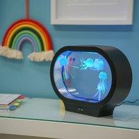 ValueLights Jellyfish Colour Changing Aquarium Table Lamp LED Night Light Sensory in Black