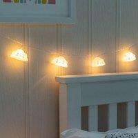 ValueLights Set of 10 Battery Powered Cloud Fairy String Lights in White