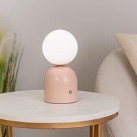 ValueLights Marlow Rechargeable LED Portable Touch Table Lamp in Dusty Pink