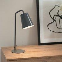 ValueLights Bibi Arched Stem Metal Classic Table Lamp in Charcoal