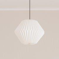 ValueLights Astrid Geometric Origami Hexagon Paper Pleated Easy Fit Lamp Shade in White