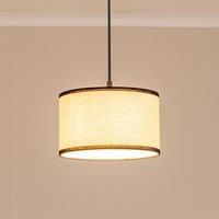 ValueLights Eva Natural Linen Fabric Ceiling Floor Table Small Drum Lamp Shade in Black