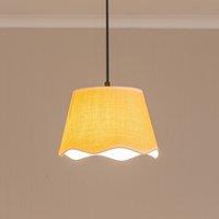 ValueLights Dutton Natural Fabric Scallop Edge Ceiling Floor Table Small Lamp Shade in White