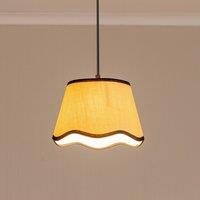 ValueLights Dutton Natural Fabric Scallop Edge Ceiling Floor Table Small Lamp Shade in Black