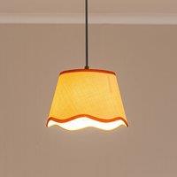 ValueLights Dutton Natural Fabric Scallop Edge Ceiling Floor Table Small Lamp Shade in Burnt Orange