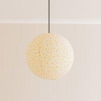 ValueLights Annie Ditsy Floral Natural Fabric Globe Ball Ceiling Lamp Shade