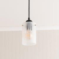ValueLights Elsie Frosted Glass Spotted Ceiling Small Cylinder Lamp Shade in White