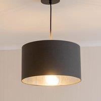 ValueLights Reni Charcoal with Metallic Chrome Inner Easy Fit Ceiling Lamp Shade | Size: Small