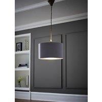 ValueLights Reni Pale Grey with Metallic Chrome Inner Easy Fit Ceiling Lamp Shade | Size: Small
