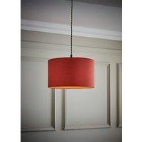 ValueLights Reni Rust Red Fabric Easy Fit Drum Ceiling Lamp Shade in Burnt Orange | Size: Small