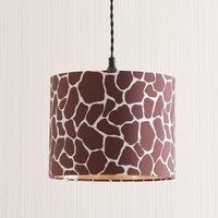 ValueLights Oasis Giraffe Print Fabric with Metallic Gold Inner Drum Ceiling Lamp Shade
