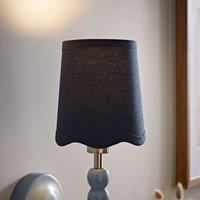 ValueLights Mabel Linen Mini 10cm Scallop Edge with Trim Ceiling Light Lamp Shade in Navy