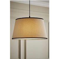 ValueLights Aspen Linen Black Trim Edge Tapered Easy Fit Pendant Lamp Shade in Off-White | Size: Small