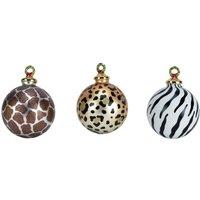 Widdop Animal Print Glass Hanging Christmas Baubles