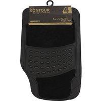 JVL Contour Luxury Car Mat Set in Black | Size: 40 cm x 60 cm