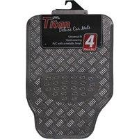 JVL Titan Car Mat Set - Carbon in Grey | Size: 45 cm x 70 cm